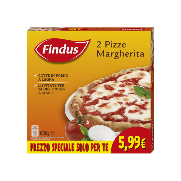 FINDUS 2 PIZZE MARGHERITA 600g