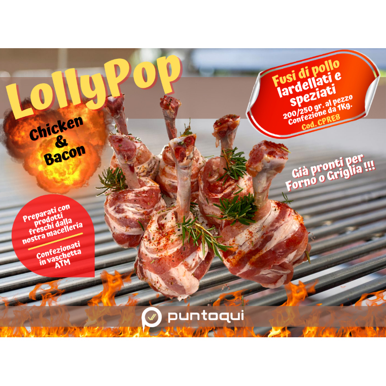 POLLO FUSI -LOLLY POP-  200/250Ggr Confezione da 1 kg.