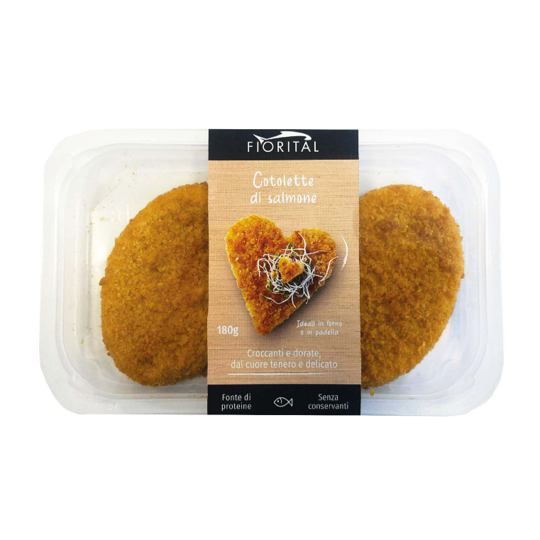 COTOLETTE DI SALMONE PANATE (2pz)  cfz 180gr CAT.FRESCHI