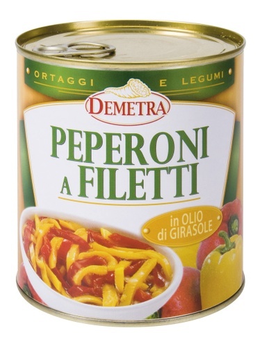 Demetra PEPERONI FILETTO IN OLIO DI GIRASOLE  740gr