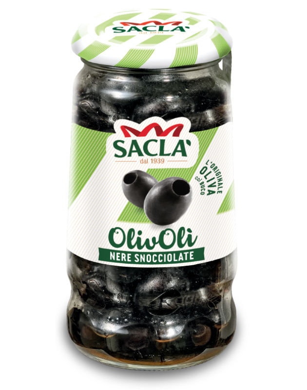 Sacla OLIVE NERE SNOCCIOLATE 130GR Sacla OLIVE NERE SNOCCIOLATE 130GR