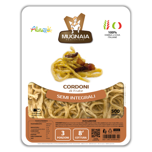 Mugnaia Di Elice PASTA FRESCA  CORDONI DI FRATE ELICE 500Gr